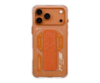 Etui do telefonów Skinarma Helio Mag-charge + Grip stand do iPhone 17 Pro Max pomarańcz